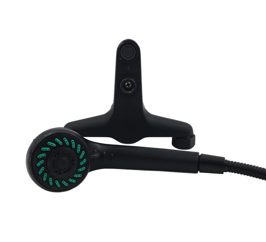 Chrome Bath Mixer Set (Matt Black)