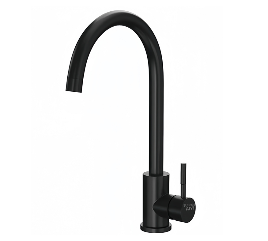 Single Lever Kitchen Mixer (Black / Silver)