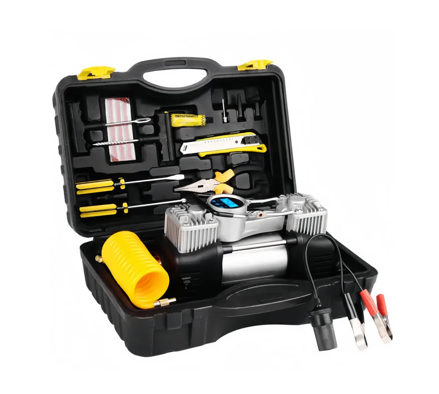 Double Cylinder Air Compressor with Tools (12V)