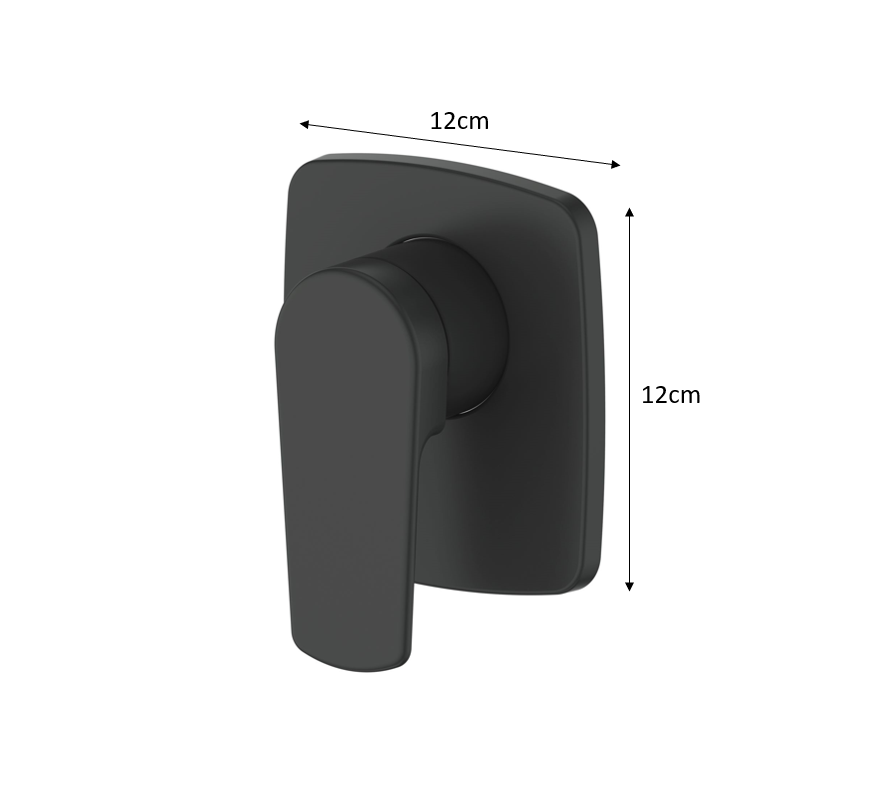 Single Lever Square Shower Mixer - Black