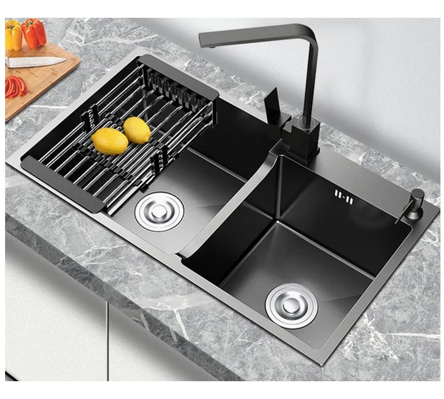 Double Bowl Kitchen Sink (Charcoal Grey)