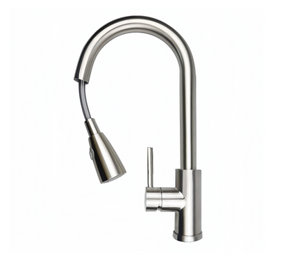 Pull Out Retractable Kitchen Faucet (Matt Black / Silver)