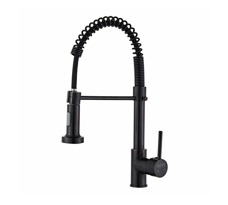 Pullout Spring Kitchen Faucet - Black