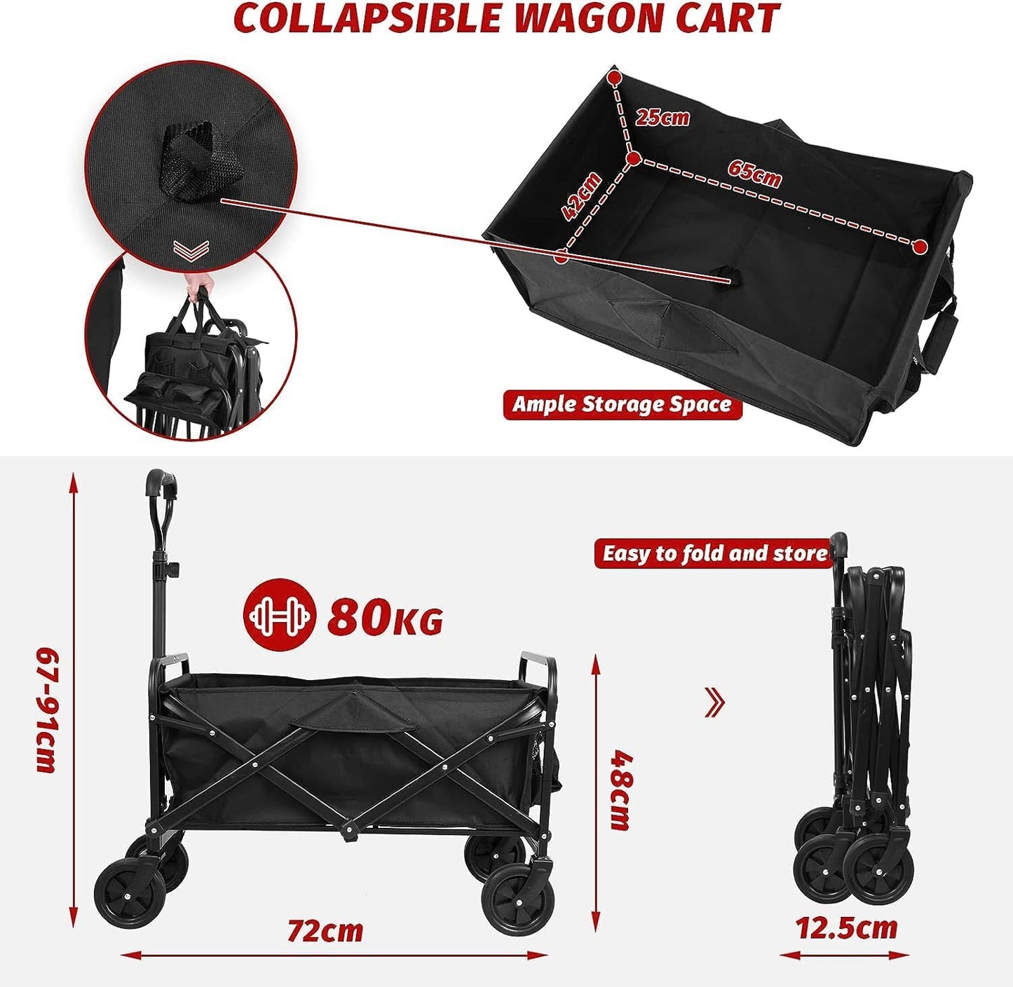 Foldable Utility Camping Wagon Cart