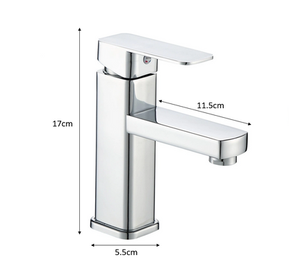 Square Basin Mixer (Silver / Matt Black)