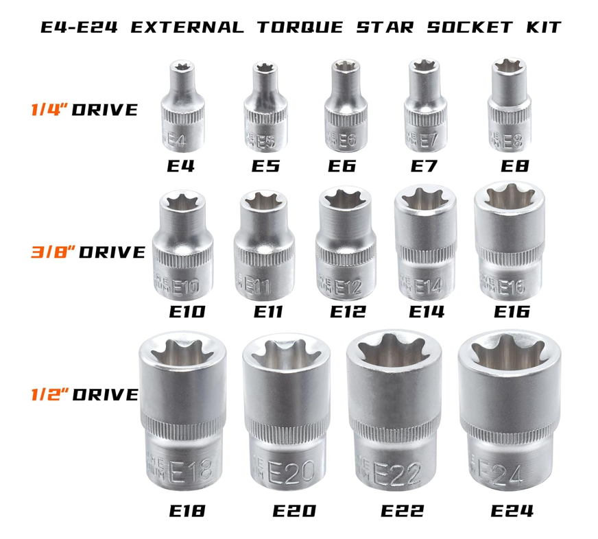 14pcs Female E Socket Set